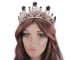 Vintage mariage reine diadème princesse couronne de mariée cristal strass cheveux accessoires bijoux bandeau bijoux casque violet Re4589068