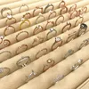 40％オフローズゴールドリング新韓国のテールリング卸売品質シルバー結婚式愛かわいい花パールクラウンリーフクリスタルラインストーンバンドリング