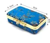Portable Small Travel Rectangle Bijoux portant un boîtier de rangement avec miroir Boîte à cadeau en métal Brocade en soie en tissu floral Pack9546128