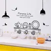 Mutfak Eşyaları Kelebek Mektubu Çıkarılabilir Duvar Etiketler Sanat Çıkartmaları Mural DIY Duvar Kağıdı Odası Çıkartması Ev Dekorasyon için