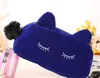 Bärbar Cartoon Cat Coin Storage Case Travel Makeup Flannel Pouch Kosmetisk väska