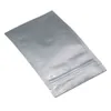 50pcs / lot Pure Silver Alumínio Zipper pacote de saco Resealable Mylar Foil Armazenamento de Alimentos embalagem Pouch Grocery DIY Artesanato Pacote Bag