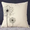 Dandelion Pillow Cover Simple Small Fresh Dandelion Cotton Linen Throw Pillow Cover Cushion Cover Pillowcase New Arrival 20PCS