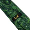 U30 Paisley scuro floreale Verde Nero Mens Cravatte Cravatte di seta 100% extra lungo Lavorato a telaio Brand New