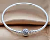 Zilveren Cirkel van Star Clear CZ Bangle DIY Originele 100% 925 Sterling Zilveren Armbanden Fit voor Kralen Charms Sieraden Groothandel 1pc / lot