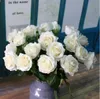 whole 15 colors Decor Rose Artificial Flowers Silk Flowers Real Touch Rose Wedding Bouquet Home Party Design Flowers bride bou6383110