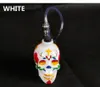 Colored Skull Pipes Glass Hookahs Bong Zinc Alloy & Glasses With Leather Hose Portable Mini Smoking Accessories Pipe DHL
