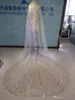 Verklig bild Bridal Veils paljetter Luxury Cathedral Veil Applices Lace Edge Custom Made Long Wedding Veils In Stock Fast 269C