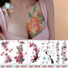 Ny 21 * 10cm Tillfälligt Fake Tatueringar Vattentät Tatuering Klistermärken Konstkonstmålning för festdekoration etc Blandad blomma Rose Plum Blossom