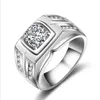 Mode heren 925 sterling zilveren sieraden met stempel 0.75ct edelsteen zirkoon diamant engagement trouwband ringen voor mannen maat 6-12