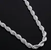 925 Sterling Silver Halsbandkedjor 4mm 16-30 tum Ganska söt Fashion Charm Rope Chain Halsband smycken Diy Accessories for Women Men