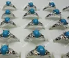 Blue Malay Jade Silver Plated Rings for Women Whole Jewelry Bulk Packs Ringslot Free Shipping LR056