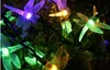 Wielokolorowe świąteczne światła słoneczne LED LED 5M 20 diod Lampy Dragonfly Garden Outdoor Garland Fairy Lights