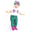 Baby Girl Clothes T-shirt + Mermaid Leggings Pants Headband Set Baby Girl 0-24M Newborn Baby Girl Clothes Sets 3pcs Shell Clothing Summer