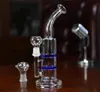 23 cm Bongs In Stock Water Pipes Hookahs Joint 18.8cm Honeycomb Turbine Recycle Oil Rigs Glass Bongs Percolators Free Dome Nail Bowl