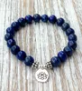 SN1039 Prawdziwa bransoletka Lapis Lazuli Natural Stone Bead Bransoletka Męska Bransoletka Chakra Duchowa dar jogi 296G