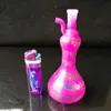 Glasrökande rör tillverkar handblåsta vattenpipa bongs färgglad randig vaspanna