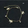 Délicat Rose Libellule Papillon Femmes Bracelets De Cheville Ton Or 2 Couches Creux Bracelets De Cheville Chaîne De Pied Sandales Pieds Nus Bijoux Pour Femmes