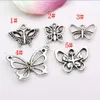 100Pcs Antique silver Alloy Butterfly Charm Pendants For Jewelry Making DIY Accessorie