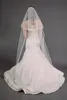 High Quality Best Sale Romantic Two Tiered Vhapel Length Drop Veil With Line Ribbon Edge Wedding Veil Bridal Illusion Tulle