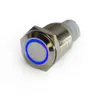 2 pièces interrupteur à bouton-poussoir 16mm 12V ON OFF bleu LED yeux d'ange bouton interrupteur en métal ONOFF pour interrupteur d'éclairage de voiture universel 6228165