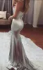 Wspaniały Sliver Prom Dresses Koronkowe Aplikacje Koraliki Sexy Mermaid Suknie Wieczorowe Bez Ramiączek Zipper Powrót Formalna Party Dress Tanie Vestidos