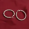 10 paia / lotto Gioielli placcatura di alta qualità Orecchini a cerchio in argento sterling 925 Lady / ragazza / donna 40mm lucido iperbole grande anello orecchio