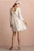 Mini Short Wedding Dresses Square Neckline Long Sleeves Backless Wedding Dress Appliqued Lace Beach Bridal Gowns