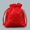 Pequeña tela de satén bordado alegre bolsas con cordón de estilo chino regalo de la joyería bolsas de embalaje bolsa de lavanda bolsita bolsa de almacenamiento de perfume