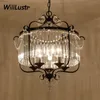 Willlustr round crystal chandelier Suspension lamp K9 crystal Pendant Light hanging lighting stair hotel hall lounge living room