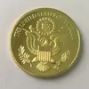 10 Stück Nicht magnetischer Weißkopfseeadler Amerikanisches Tierabzeichen 24K echt vergoldet 40 mm Souvenirmünze 318j