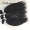 Estensioni dei capelli lisci crespi capelli vergini brasiliani trama del tessuto 8-34 3 pezzi / lotto colore nero naturale