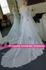 2022 Vintage Keltisches Hochzeitskleid Elfenbein und Hellblau Bunte mittelalterliche Brautkleider U-Ausschnitt Korsett Lange Ärmel Applikationen Custom Ma245h