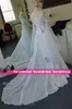 2022 Vintage Celtic Wedding Dress Ivory and Pale Blue Colorful Medieval Bridal Gowns Scoop Corset Long Sleeves Appliques Custom Made