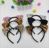 Cat Ears Headband Leopard Cartoon Hair Band Children Girls Headwear Xmas Party Hair Accessories Masquerade Supplies YW189