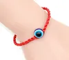 Prosta Stylowa Bransoletka Red Nici Sznur Rope Blue 10mm Evil Eye Bransoletka Powodzenia Bransoletka Dla Kobiet i Mężczyzn Prezent 19cm