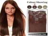 Braziliaanse menselijke haar rechte clip in hair extensions 7 stks volledige hoofd set 16 "-22" vermenigvuldig kleuren snelle verzending