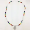 SN0188 Designer 2016 Rainbow Mala Perles Bracelet À La Mode Yoga Wrap Bracelet 6mm Cristal Chakra OM Charme Colliers Livraison Gratuite