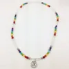 SN0188 Projektant 2016 Rainbow Mala Koraliki Bransoletka Trendy Wrap Yoga Bransoletka 6mm Crystal Chakra OM Urok Naszyjniki Darmowa Wysyłka