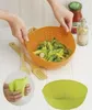 Fashion Hot Multifunktions-Silikon-Küchenablaufkorb Reiswaschgemüse und Obstkörbe Mikrowellenschalenabdeckung