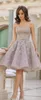 Strapless 2016 Homecoming Dresses Elegant With Applique Sequins Prom Dresses Knee-Length Custom Made Tiered Formal Party Dress 2016 Discount