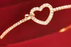 Heart Gold Crystal Bracelet For Women Love Charm Bangle Fashion New Korean Style Hot Sale Free Shipping