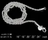 Cadenas de collar de plata esterlina 925 Bonito encanto de moda 3MM Cadena de cuerda trenzada Collares Joyería 16-30 pulgadas