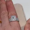 Vicoira Wieck Choucong Fashion Smycken 14kt Vitguld Fylld Princess Cut Vit Topaz CZ Diamond Gemstones Kvinnor Bröllop Bröllop Ring Set