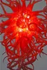مصابيح قلادة سلسلة طويلة سلسلة نفاد ضوء إيطاليا تصميم أحمر مورانو الزجاج الكريستال شنقا الديكور أدى الثريا