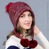Sombrero de invierno con gorro para mujer Mezclas de lana Gorro de algodón suave con orejeras Gorros de mujer encantador Gorro con terciopelo GH-254