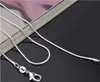 Free shipping Wholesale 16-34 Inches 20PCS Snake Necklace Chains 1MM 925 Sterling Silver Findings DIY Jewelry Hot