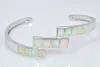 Whole Retail Fashion Fine White Fire Opal Bangles 925 Silver Plated Jewelry For Women BNT152200374567371708184