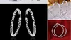 10 par / lot Biżuteria Wysokiej jakości poszycia 925 Sterling Silver Ear Hoop Kolczyki Prezenty Mody 40mm Snakeskin Hiperbole Big Ear Ring