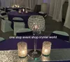 Partihandel Crystal Aisle står bröllop / pelare står blommor / kristall står för bröllop scen dekoration